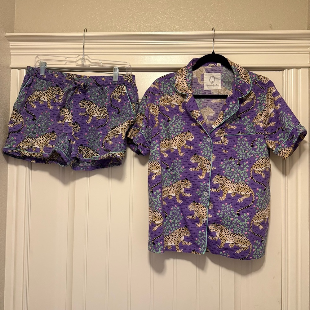 Printfresh Leopard Pajama Set, violet